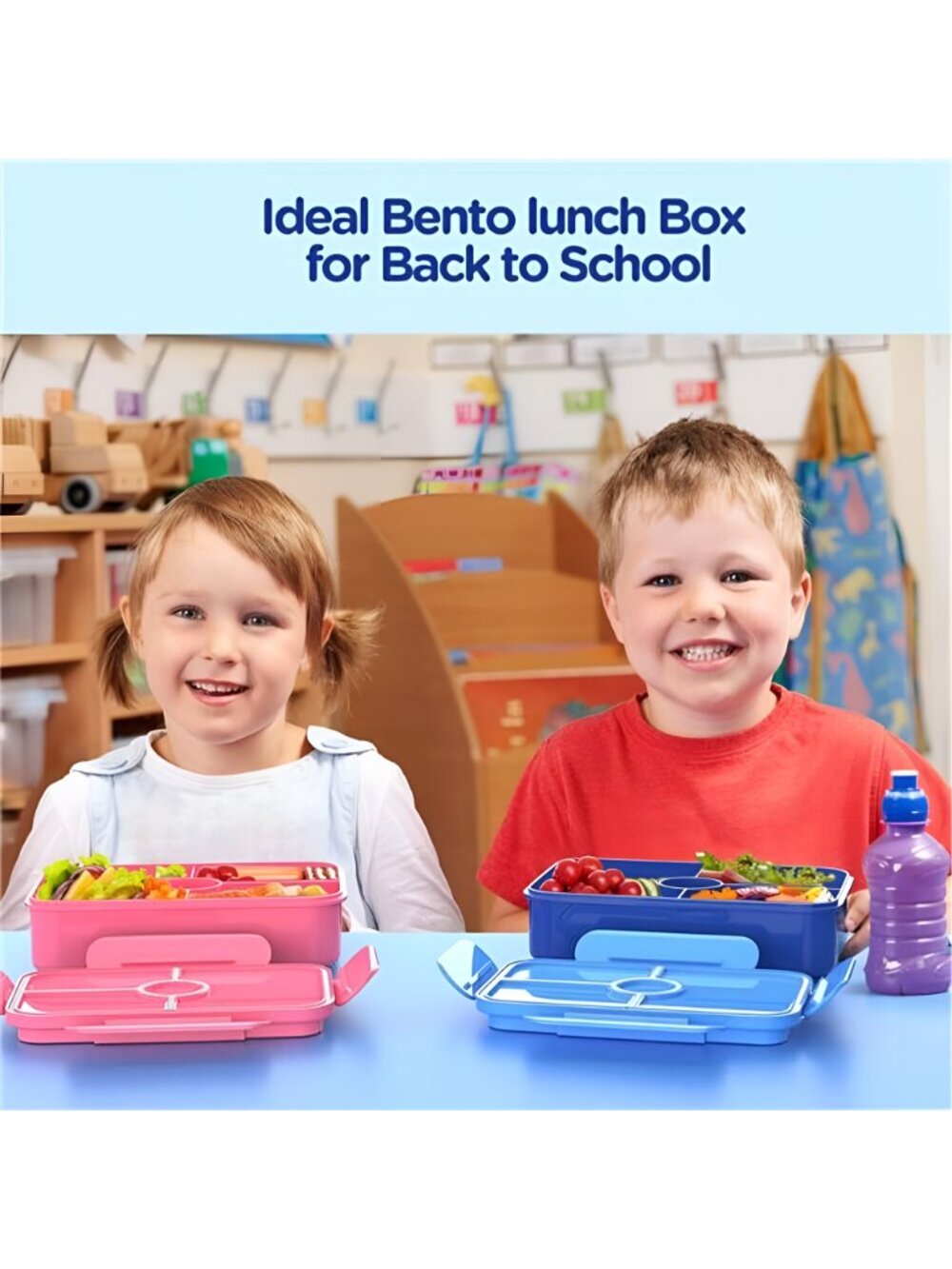 Bento Lunch Box for Kids - Leakproof Large Bento-Style with 4 compartments - Picture 6 of 7